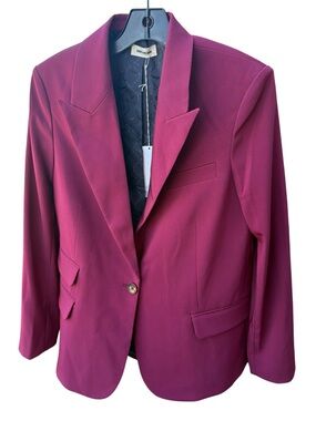Zadig & Voltaire Venus Crepe Blazer Bordeaux US Size 6 NWT
